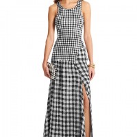 DVF Davina Jersey and Chiffon Dress