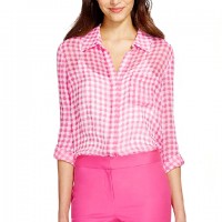 DVF Lorelei Two Pink Chiffon Blouse