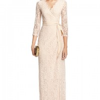 DVF Julianna Lace Wrap Gown