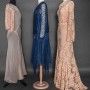 three lace evening gowns, 1928-1935