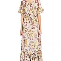 DVF Metallic 'Jane' Chiffon Gown