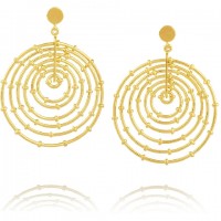 Arme de l'amour Gold Circular Earrings