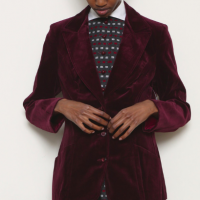 Tales of Vintage Burgundy Velvet Blazer