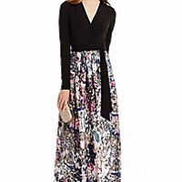 DVF Silk Combo Wrap Gown