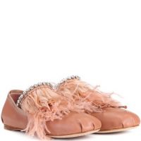 MIU MIU  Rose Feather Ballerinas