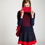 o Bag: Rizzi in Chili Pepper, Brownie in Chili Pepper, Sabien in Chili Pepper o Skirt: Lisa Perry o Sweater Vest: Brooks Brothers o Turtleneck: Stylists own o Tights: We Love Colors o Shoes: Jimmy Choo